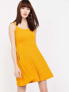Chic Yellow Skater Dress
