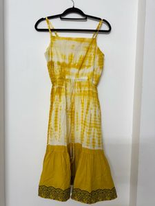 Women Yellow Tie-Dye Sundress