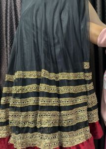 Elegant Red &amp; Black Lehenga Choli