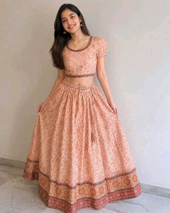 Elegant Heavy Peach Lehenga Choli Set