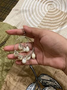 Peacock Design Earrings with Pearls