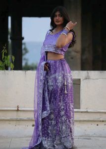 💅Stunning Lavender Sequined Lehenga Choli💅