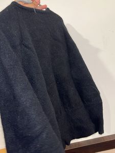 Vintage Black Beaded Bow Sweater