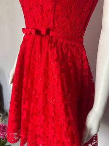 Elegant Red Lace Dress
