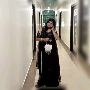 “Midnight Plum – Elegant 3 Piece Party Wear Set”