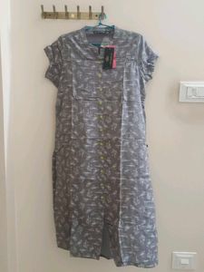 Never worn Stylish Grey Printed Kurta