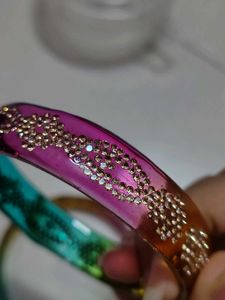 Multicolour glass bangles