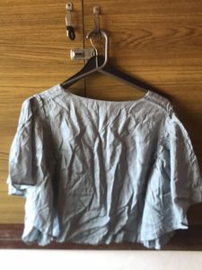 Light Blue Floral Button-Up Top