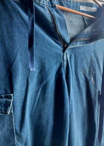 Women's Blue heavy Denim Cargo Pants