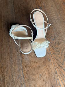 Elegant White Heeled Sandals