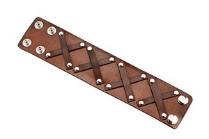 Edgy Studded Leather Cuff Bracelets Combo