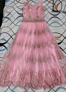 Stunning Pink Embroidered Ethnic Gown