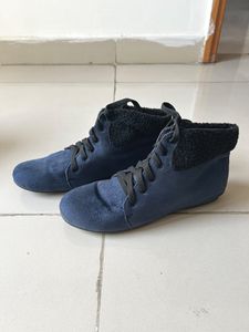 Bruno Mannetti Navy Blue Suede Boots