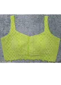 Lime Green Embroidered Blouse
