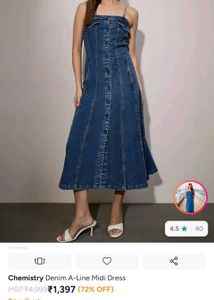 Blue blast chain detail A-Line dress size M
