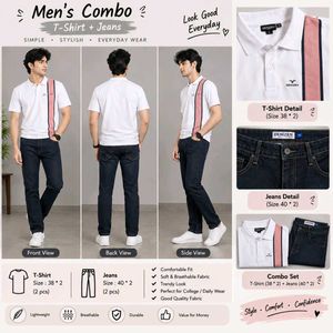 Men's Combo: Stylish T-Shirt & Jeans