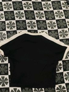 Black &amp; White Cropped T-Shirt