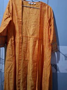 Elegant Orange Printed Kurta