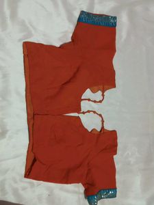 Sparkling Orange Saree with Blouse