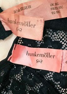 Hunkemoller Black Lace Padded Bra with brief 👍