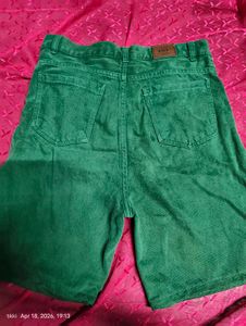 Green Denim Shorts