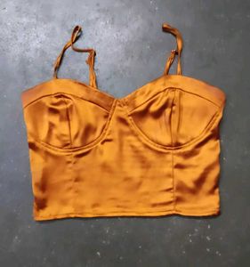 Satin Bustier Crop Top