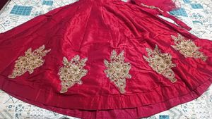 Elegant Maroon Embroidered Ethnic Gown