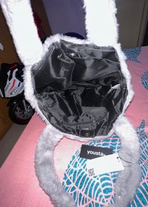 Grey Faux Fur Handbag