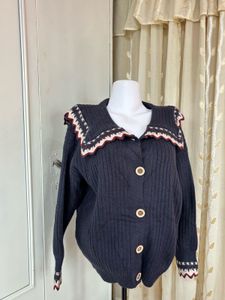 Cozy Navy Button-Up Cardigan