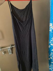 Sleek Black Spaghetti Strap slip dress