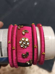 Handmade Silk Thread Bangles &amp; Earrings Set