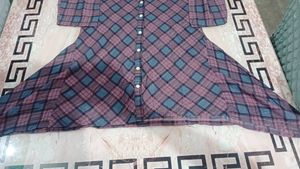 Plaid High Low Tunic Top