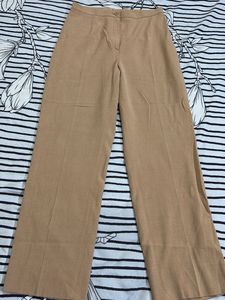 Classic Tan Wide Leg Trousers