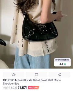 Black Small Half Moon Shoulder Bag