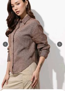 ROADSTER Women Textured Oversized Pure Cotton Casu