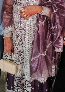 Elegant Embroidered Purple Kurta Set with Dupatta