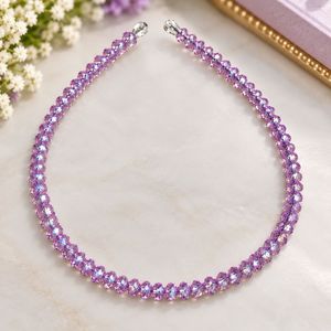Elegant Beaded Purple Necklace