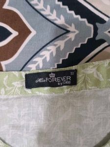 Cobb Light Green Leaf Print Button-Up Shirt