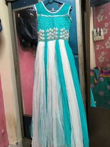 Beautiful Teal and White Gown