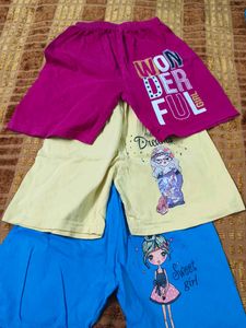 Girls' Graphic Print Shorts - Bundle of 3