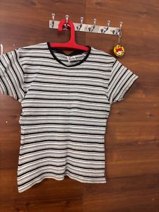Striped Ribbed T-Shirt