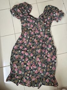 Floral Ruched Mini Dress