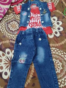 Girls Denim Jacket &amp; T-Shirt Set