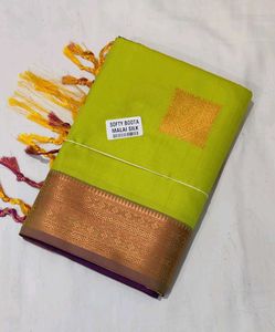 Green Softy Malai Silk Allover Boota Saree