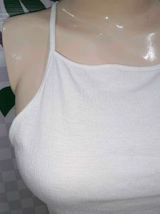 (530)White Textured Tank Top