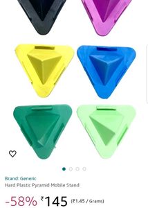 HARD PLASTIC PYRAMED MOBILE STAND , GET 3 AT 199rs