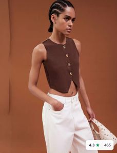 H&amp;M Chic Brown Buttoned Vest