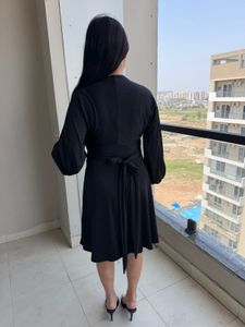 Elegant Black Wrap Dress