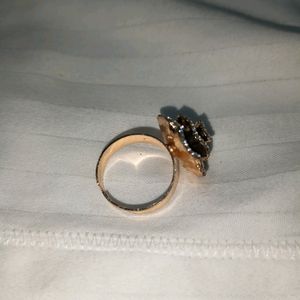Red Black Golden Rose Ring