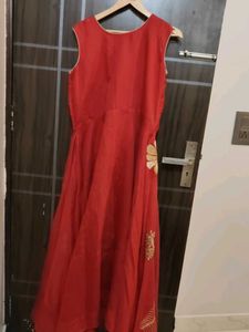 Anarkali Red suit with golden duppata